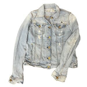 Polo Ralph Lauren Jacket Womens L Blue Denim Jean Trucker Button Up Coat Y2K